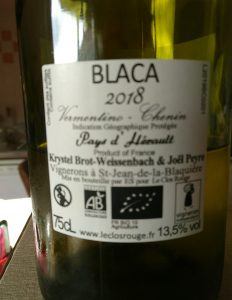 Cuvée Blaca du Clos rouge (contre-étiquette)