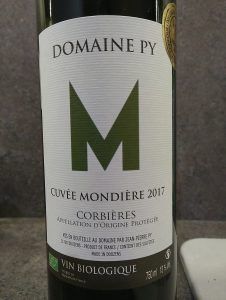 Cuvée Mondière 2017 du Domaine Py (étiquette)