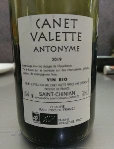 Cuvée Antonyme 2019 du Domaine Canet Valette (contre-étiquette)